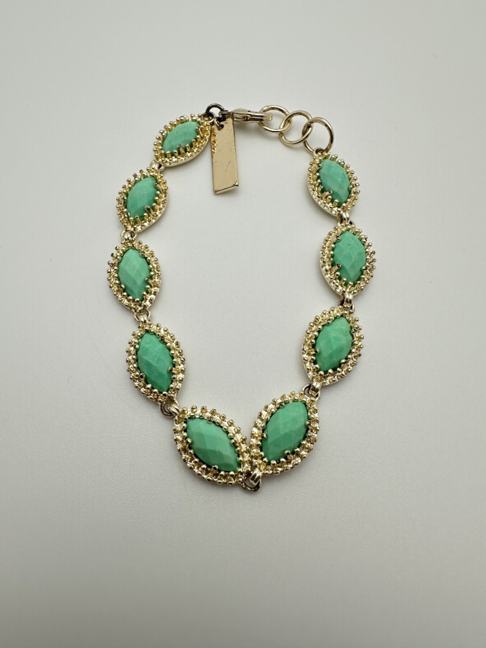 Kendra Scott Jana Gold Link Bracelet in Teal Magnesite - Picture 7 of 10